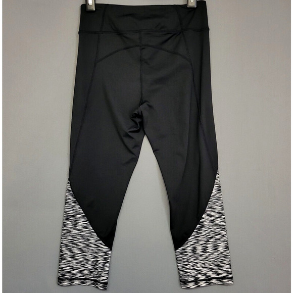 Calvin Klein Performance Pants Womens M Yoga Activewear Black White Sporty Retro - Picture 11 of 12